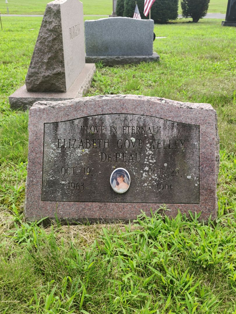 Elizabeth Gove Kelley DePeau's grave. Photo 1